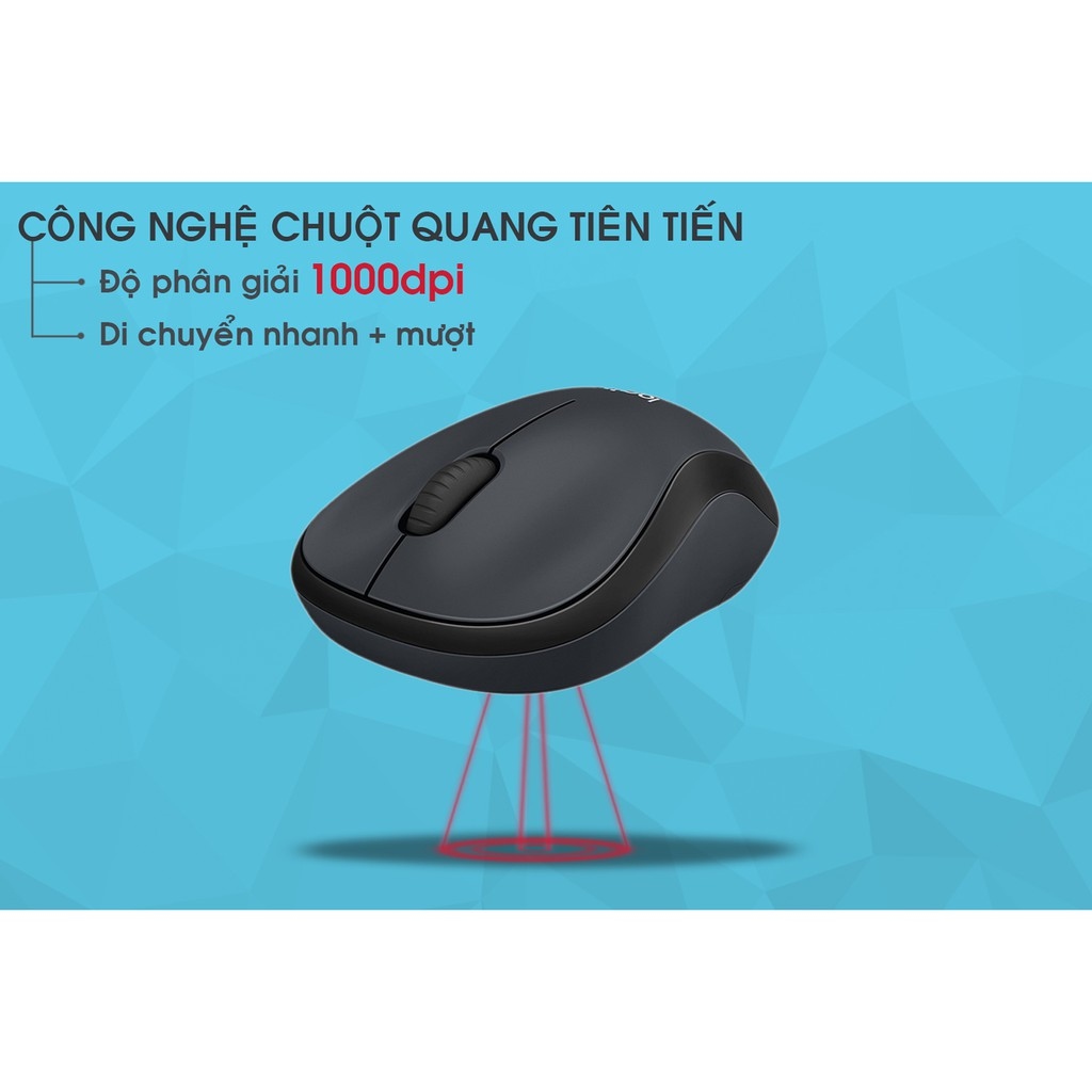 Chuột Không Dây Logitech M221 slient màu xanh