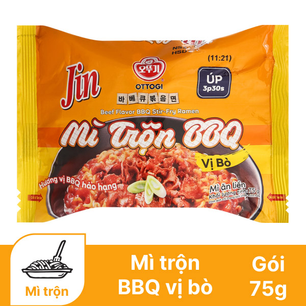 CB 10 GÓI MÌ JIN OTTOGI TRỘN BBQ VỊ BÒ 75GR- 52903