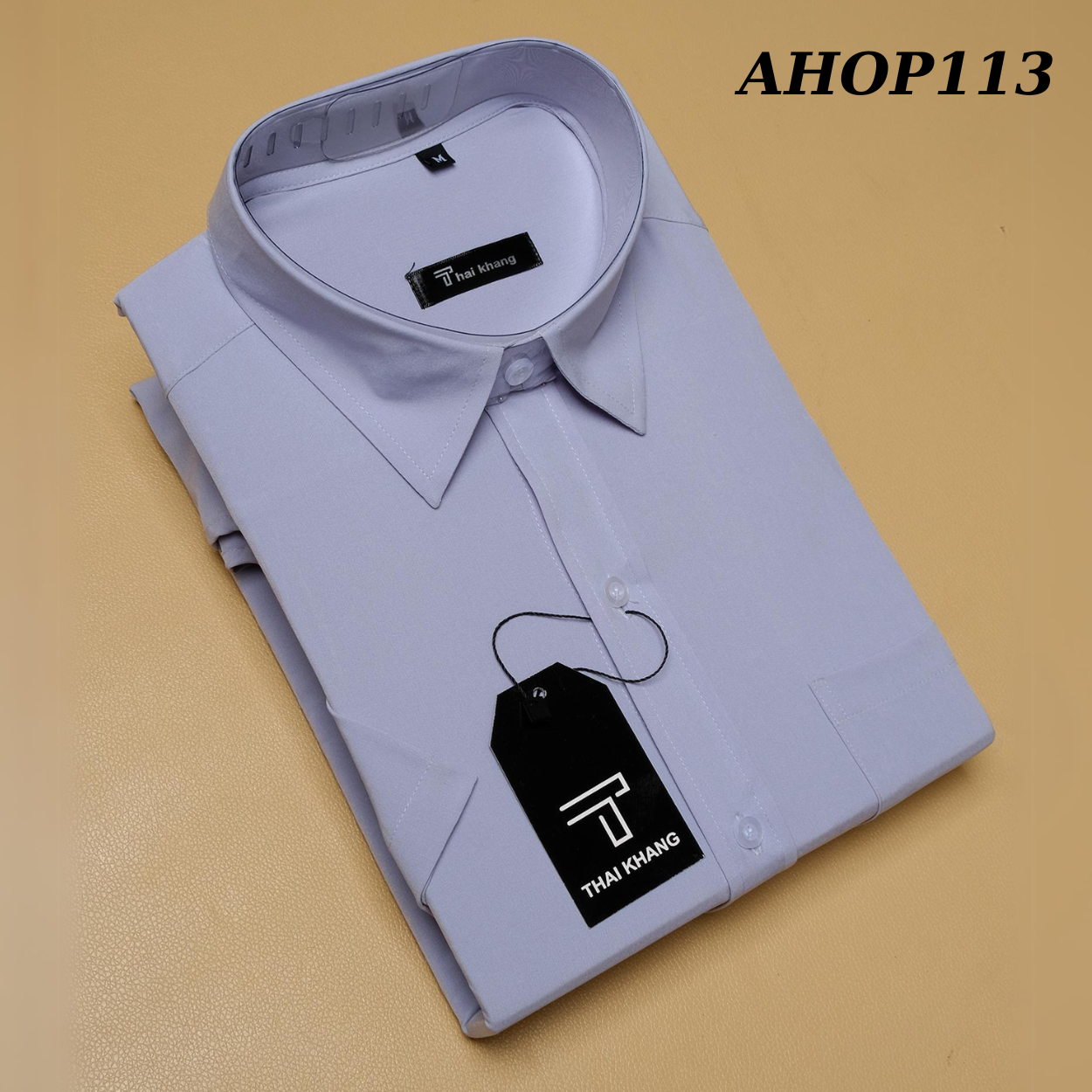 áo sơ mi trắng nam tay ngắn trung niên cotton mịn hàng siêu đẹp loại áo sơ mi nam có túi Thái Khang AHOP11