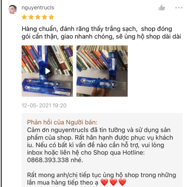 Kem đánh răng Crest 3D White Advanced Mỹ 147gr