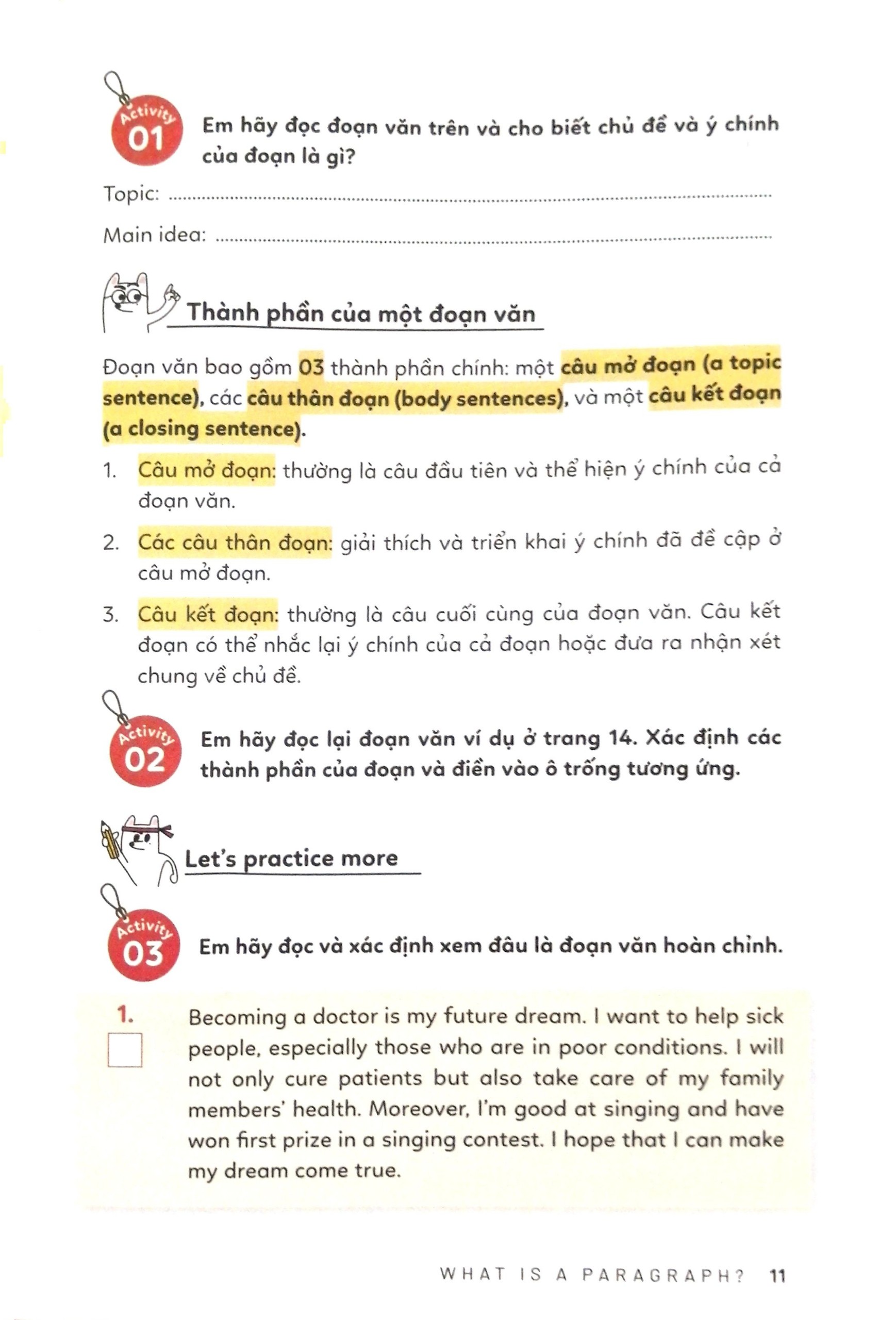 Sách Alphabooks - Let’s Write! 01 - Viết Đoạn Không Khó