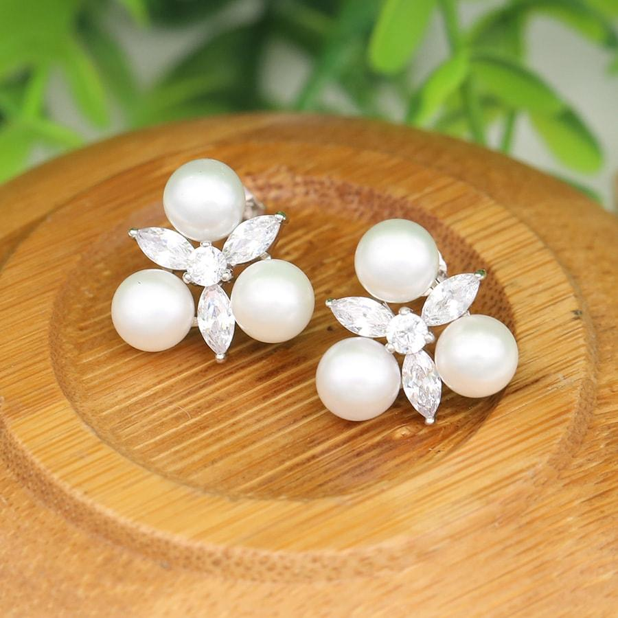 Bông tai ngọc trai tự nhiên thời trang đẹp B-1506 Bảo Ngọc Jewelry
