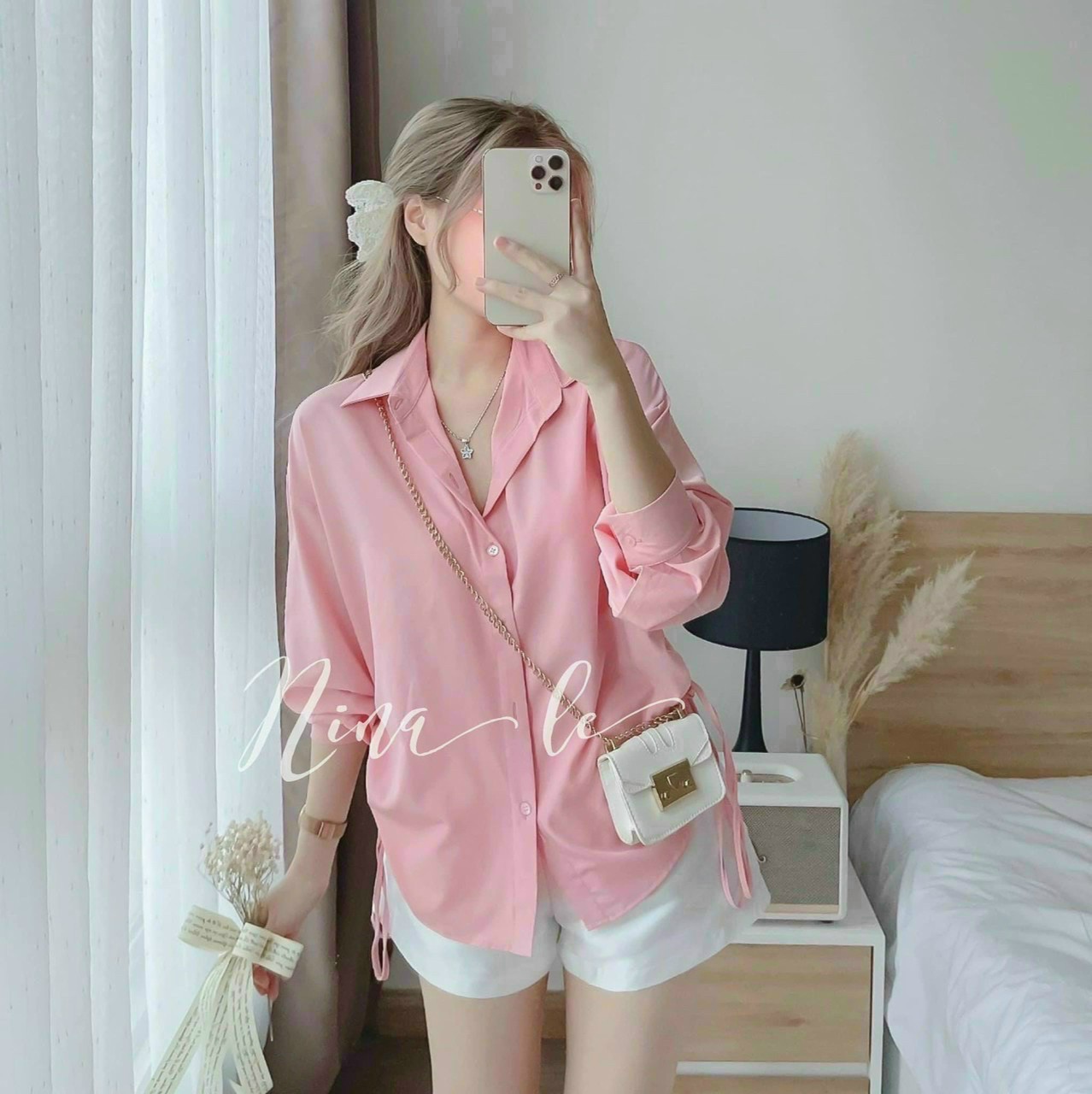 sét bộ tay dài cổ sơ mi đầy phong cách