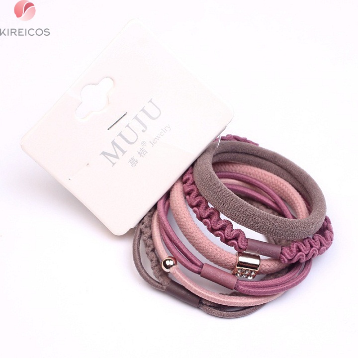 Set 6 dây cột tóc đơn giản nhiều màu - kireicos