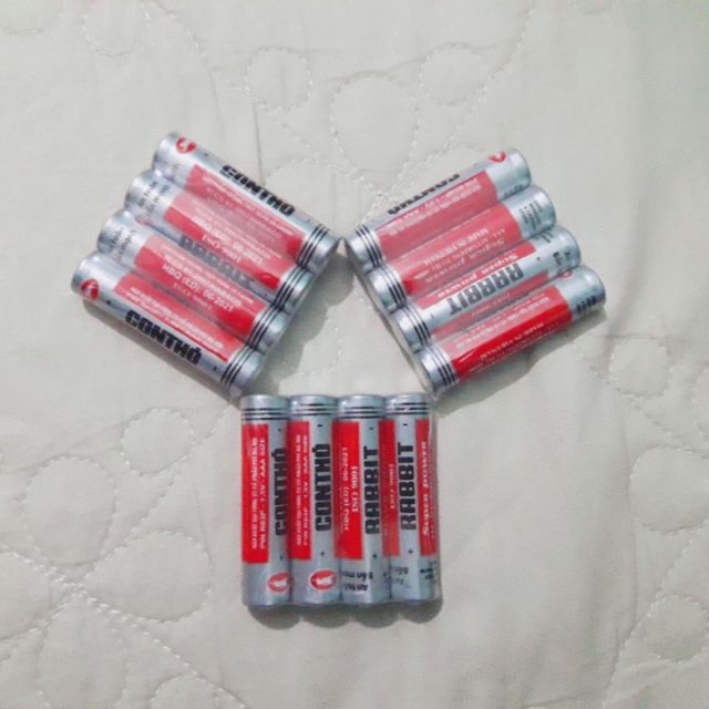 Bộ vỉ 4 pin AAA loại 1.5V rabbit con thỏ