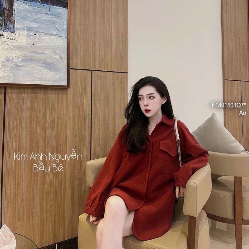 Áo sơ mi thô đỏ