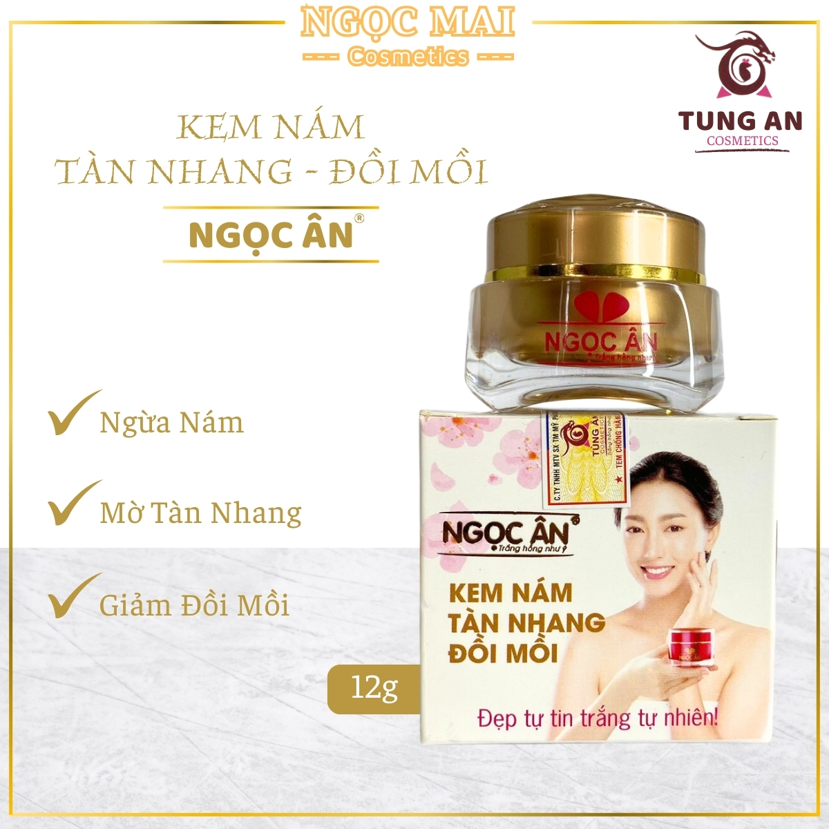 Kem nám, tàn nhang, đồi mồi mỹ phẩm Ngọc Ân (12g) - Tùng Ân Cosmetics