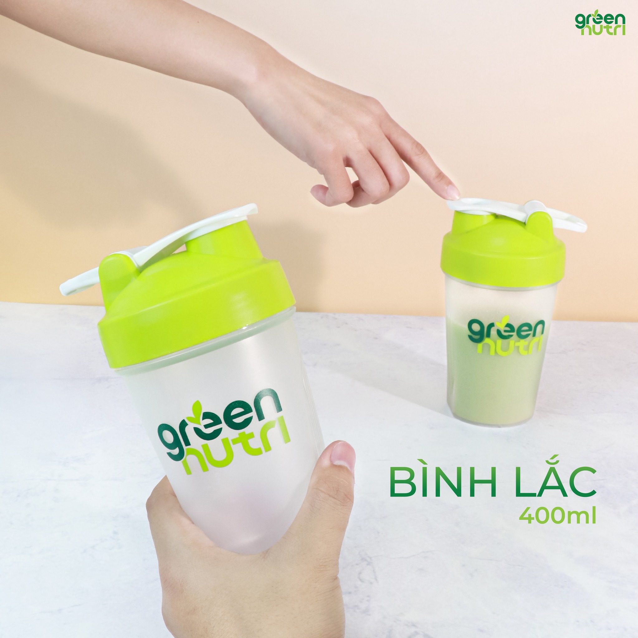 Bình Lắc Green Nutri Có Quai Xách (400ml) |Hàng tặng kèm khi mua sữa ngũ cốc Green Nutri