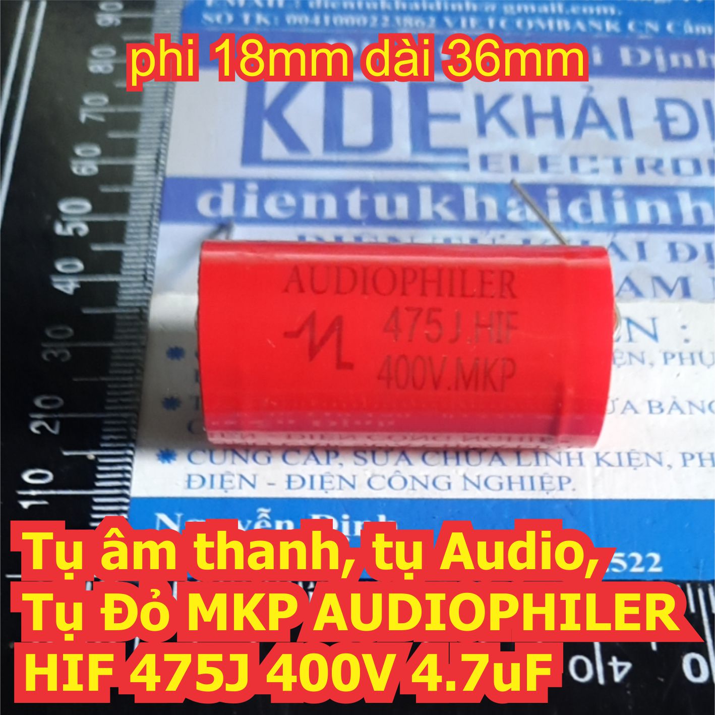Tụ âm thanh audio tụ đỏ mkp audiophiler hif 400v 0.47uf~20uf 474 105 155 225 275 335 475 565 685 825 106 126 206 kde7644