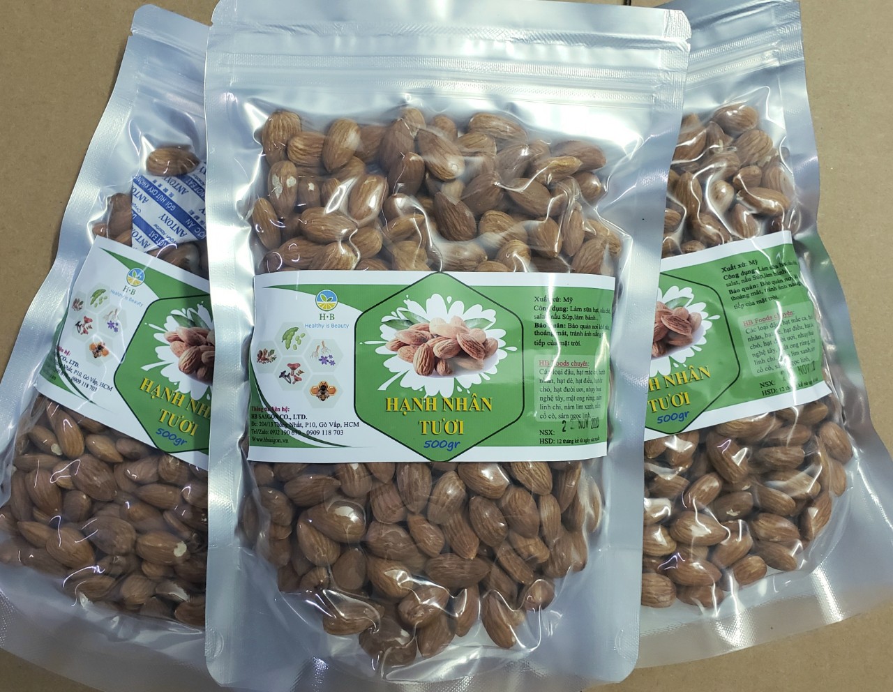 [HCM]Nhân Hạnh Nhân Tươi - Nhập khẩu Mỹ 500g