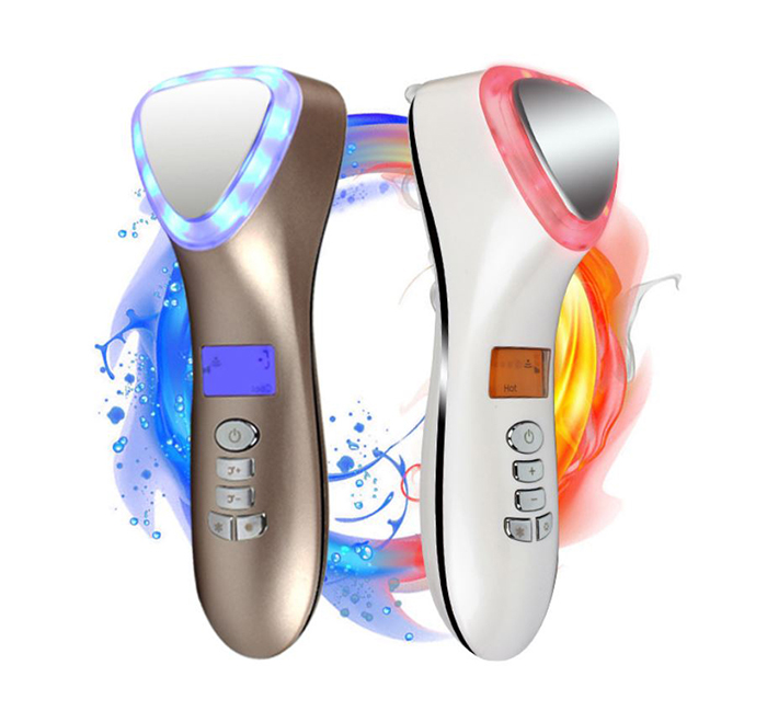Máy massage mặt điện di nóng lạnh - kết hợp rung và ánh sáng sinh học