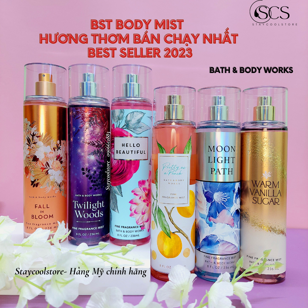 [Bill Mỹ- Đủ Mùi Hot]- Xịt thơm body mist Bath & Body Works 236ml
