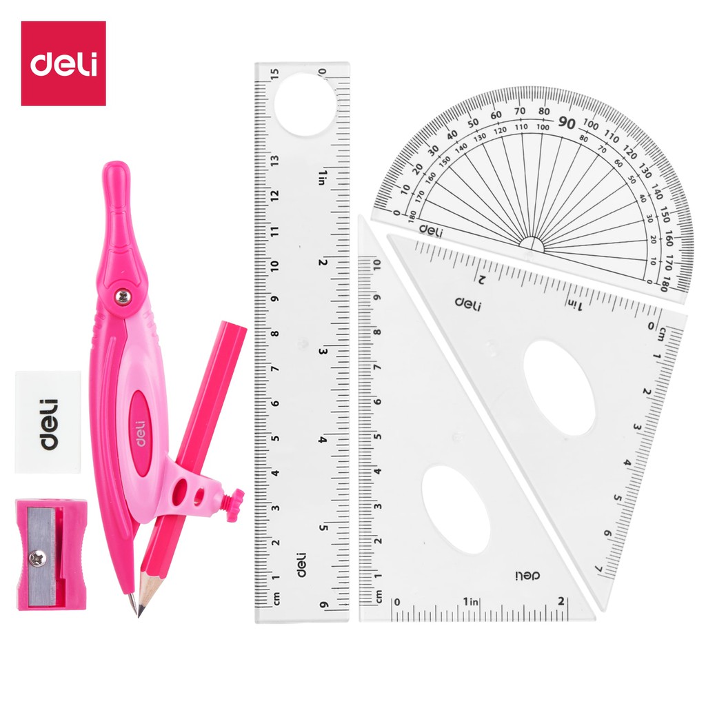 Bộ compa chì gỗ Deli 8 loại  G30204