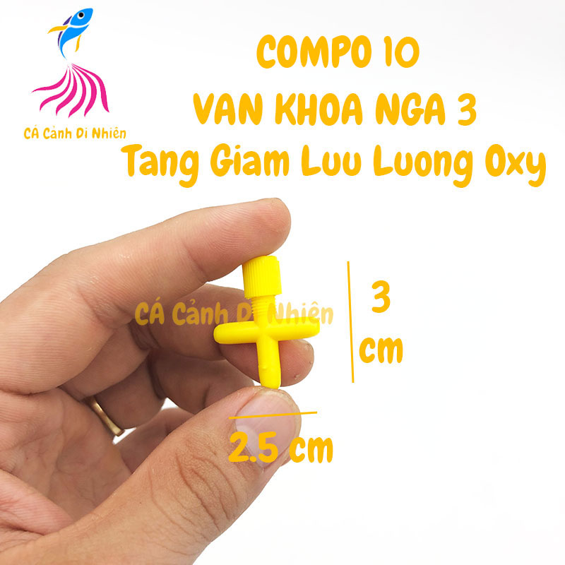 Bộ 10 van KHÓA DÂY NGÃ 3 tăng giảm lưu lượng oxy hồ cá cảnh - CÁ CẢNH DI NHIÊN