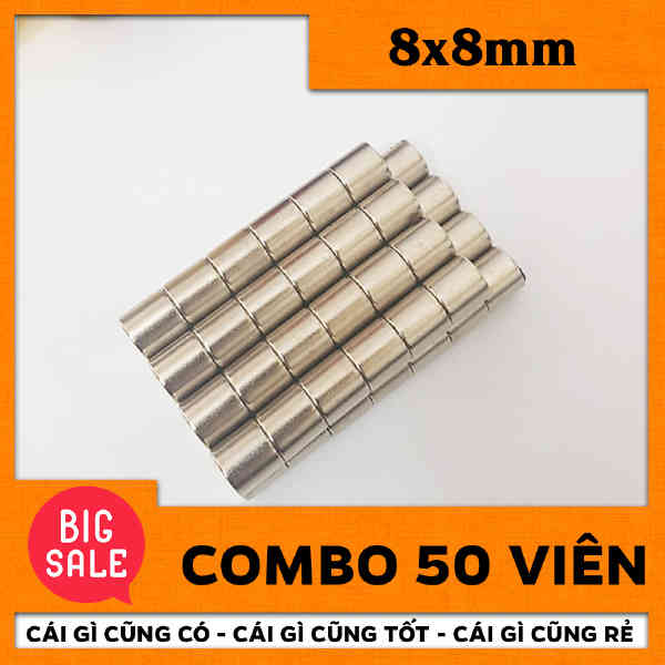 [HCM]Nam Châm Đất Hiếm Trụ Lực Từ Siêu Mạnh 8x8mm