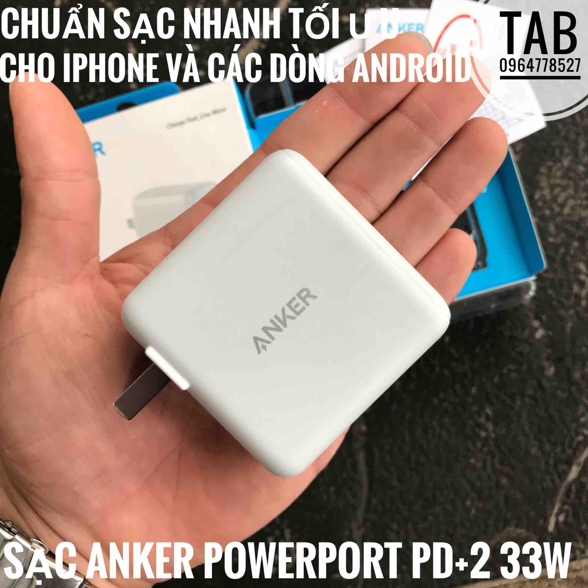 Củ Sạc Anker PowerPort Pd+2, Usb-c PD, PowerIQ2.0 33w - A2626
