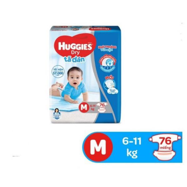 [Date 2024] Tã bỉm dán Huggies L 68 miếng, L68
