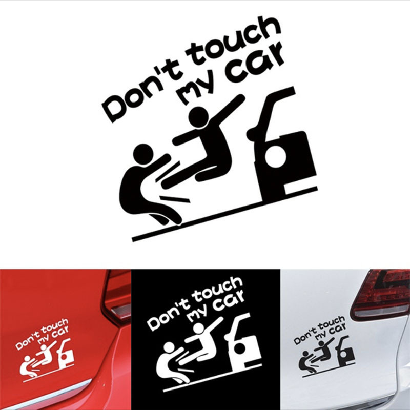 Decal Trang Trí Cảnh Báo dont touch my car Siêu Cá Tính (Đen)
