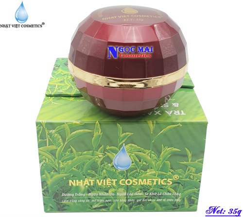 Kem dưỡng trắng, ngừa nhăn da, ngừa lão hóa, se khít lỗ chân lông tinh chất Trà xanh và Serum Mỹ Phẩm NHẬT VIỆT COSMETIC (30g)