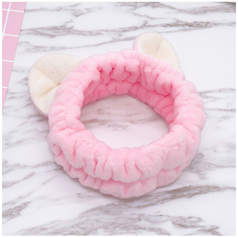 Bờm tóc rửa mặt tai thỏ, Băng đô rửa mặt cute