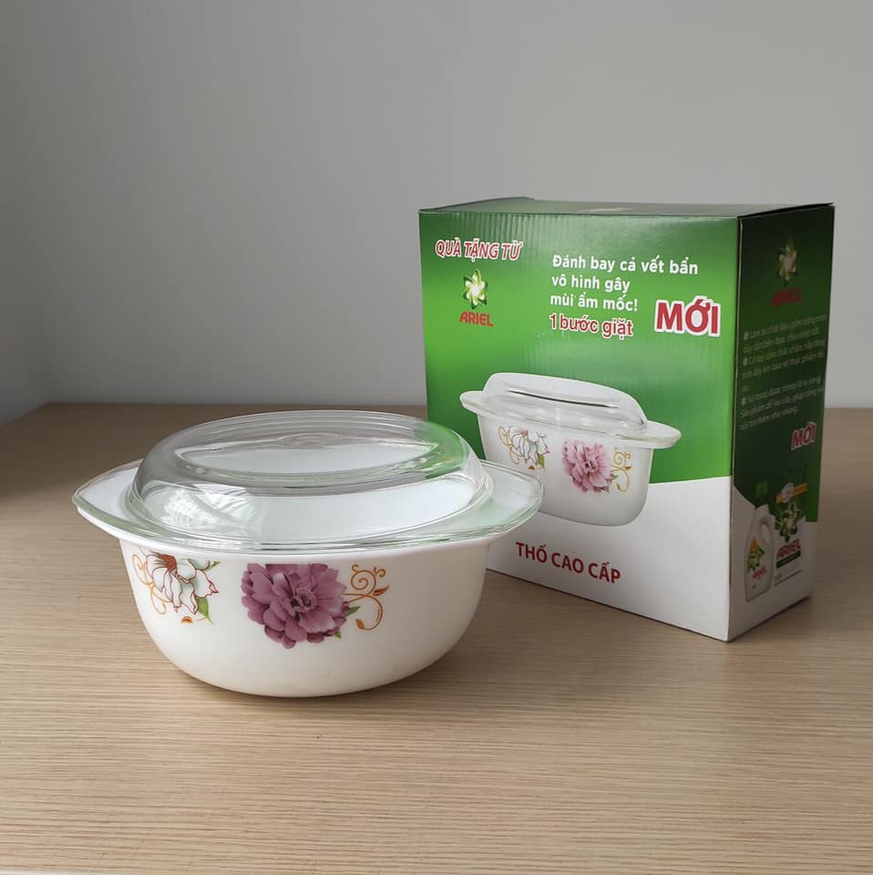 Thố Opal Nắp Thuỷ Tinh Cao Cấp