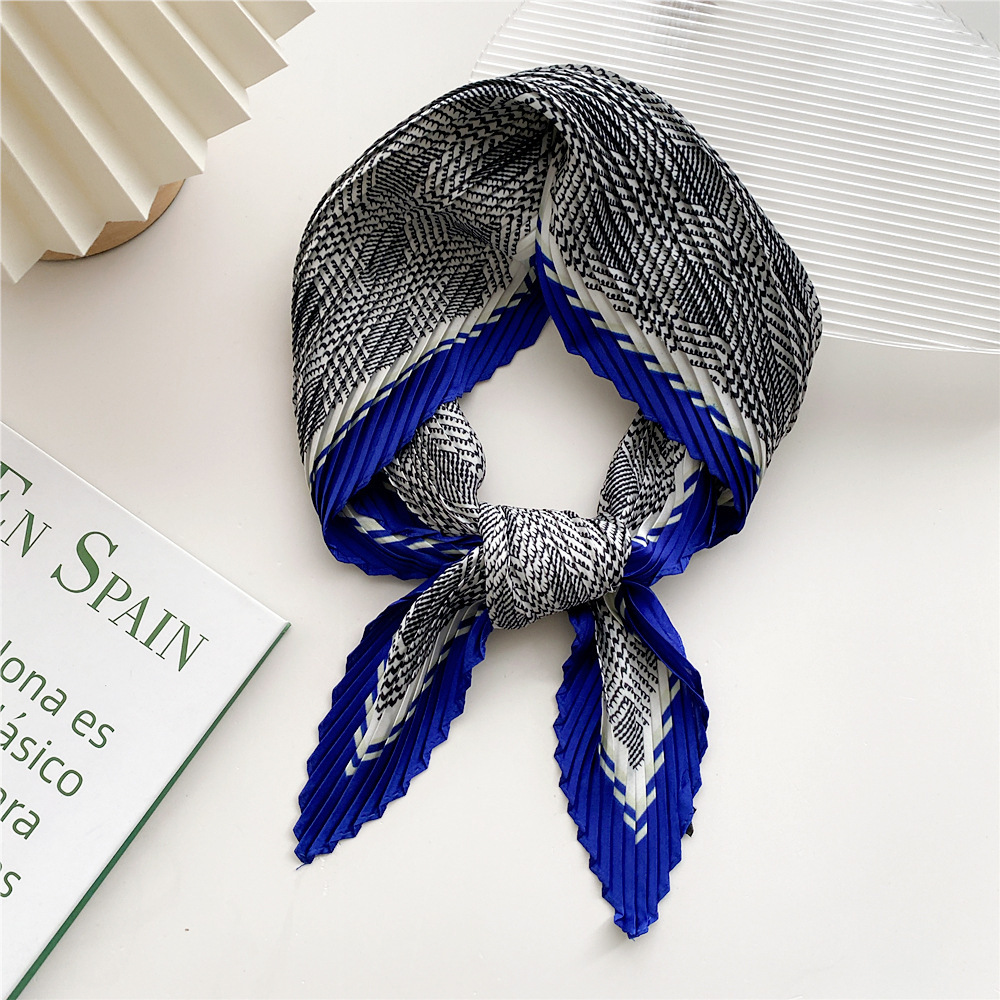 Khăn choàng cổ xếp ly thanh lịch Khăn turban lụa dập ly