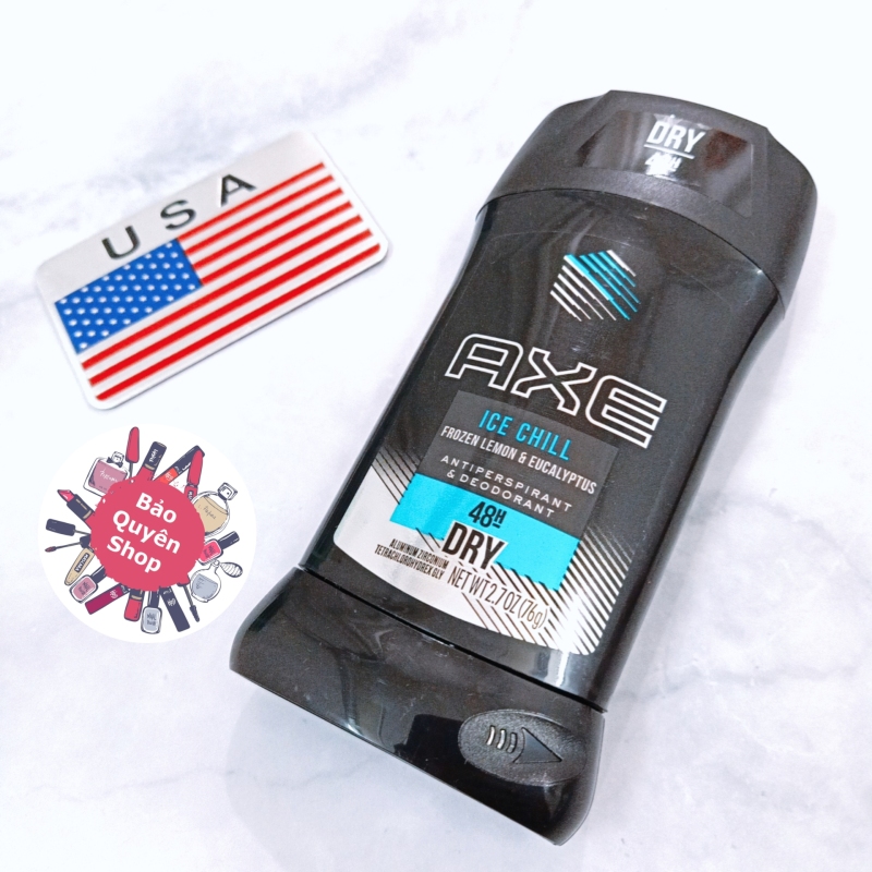 Lăn khử mùi nam dạng sáp trắng Axe Ice Chill - 48h Dry - Antiperspirant & Deodorant 76g cao cấp