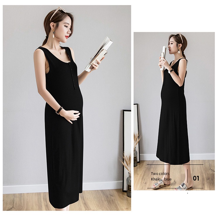 Váy Bầu Đầm Bầu Xinh Thun Trơn A1740