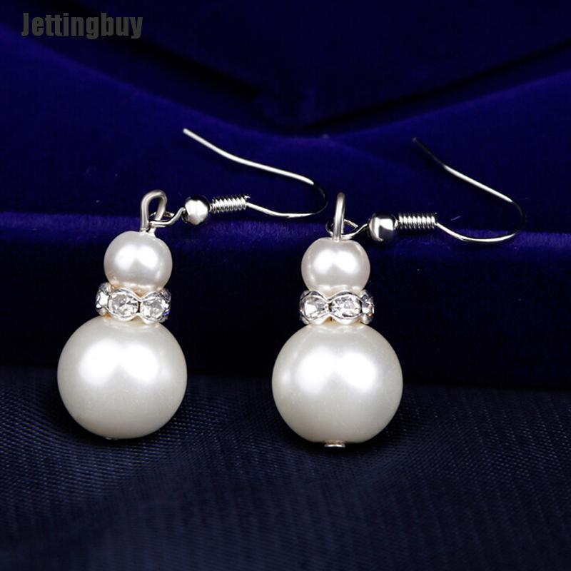 Jettingbuy Bộ Trang Sức Chuỗi Đôi Ngọc Trai Trang Sức Vòng Cổ Ngọc Trai Giả Cho Nữ
