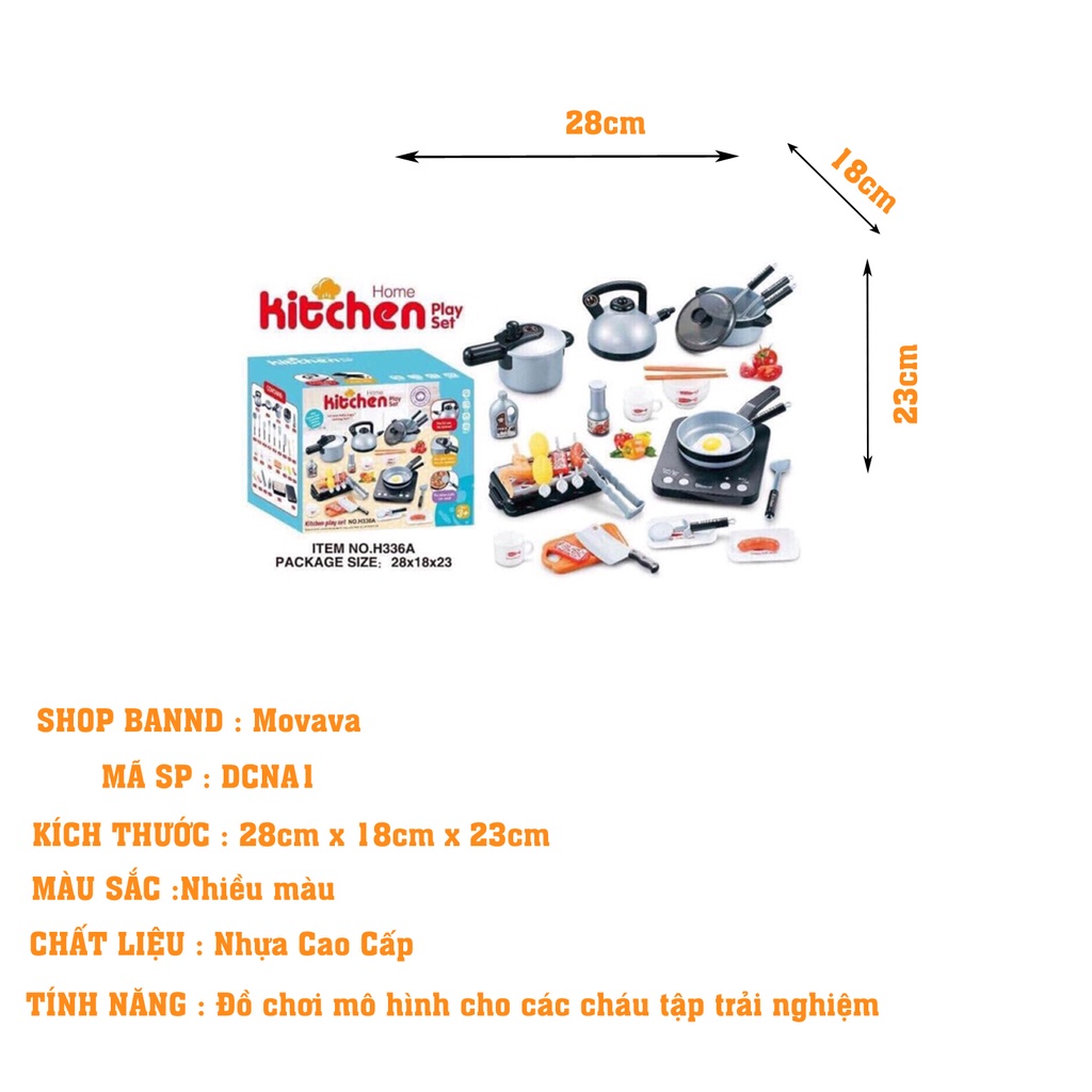 Bộ đồ chơi nấu ăn kitchen 36 món đầy đủ nhà bếp mô hình thật cho bé trải