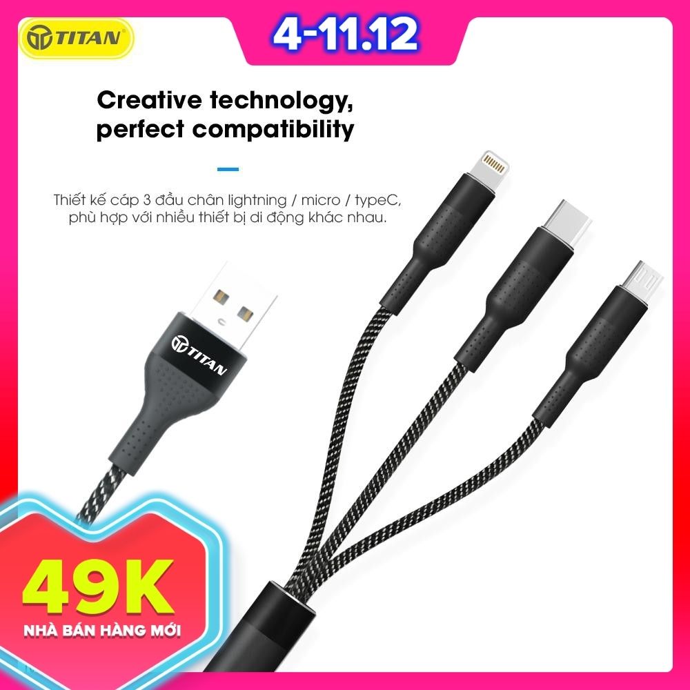 Cáp Sạc 3 Đầu TITAN CA39 / CA40 Độ Dài 1M2