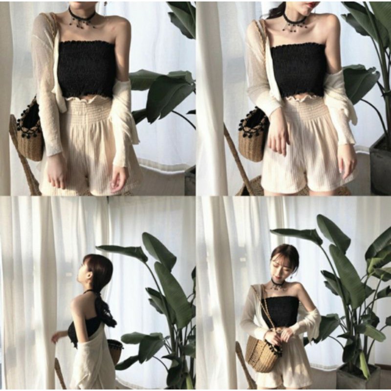 Áo Ống Nhún Croptop Đủ Màu.