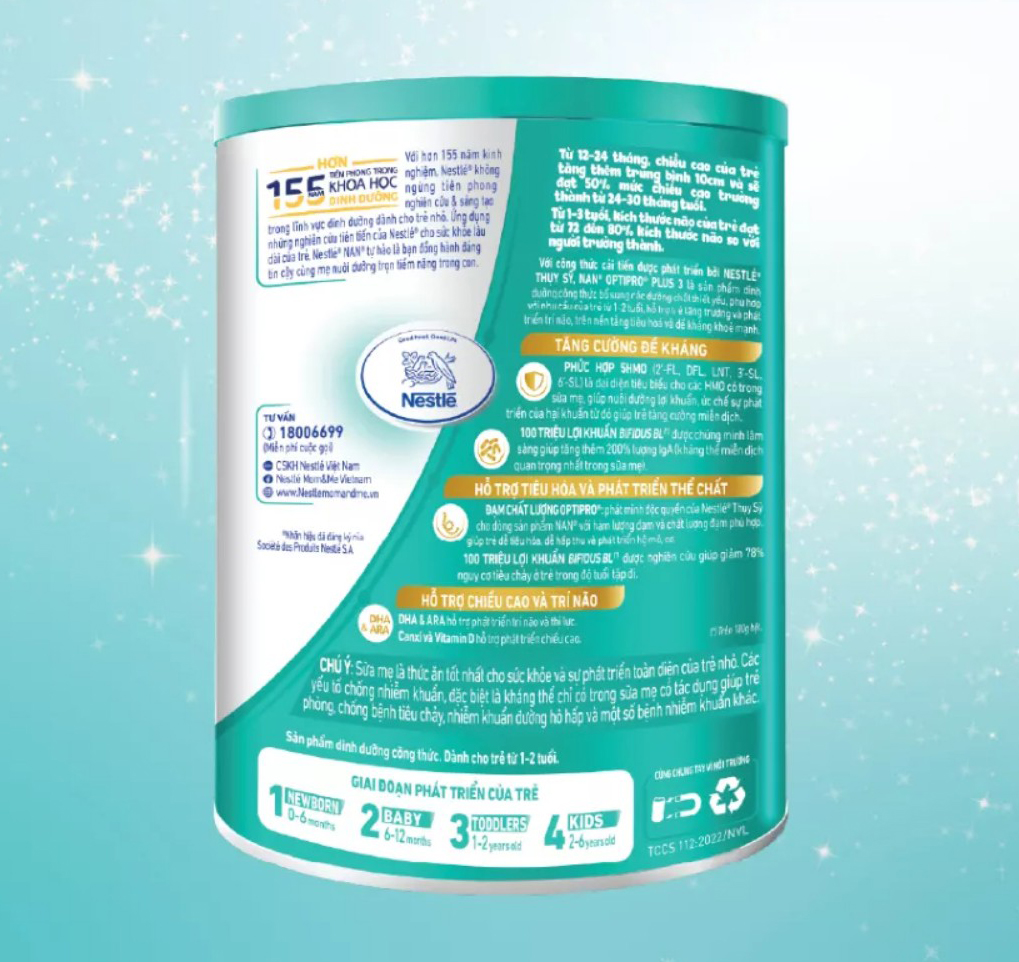 Sữa Bột Nestlé NAN OPTIPRO PLUS 3 với 5HMO (MẪU MỚI)