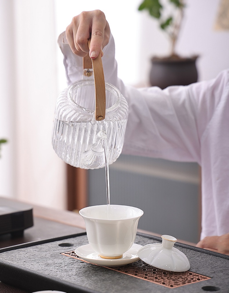 Chén Khải sứ trắng Bạch Định thấu quang 145 ml