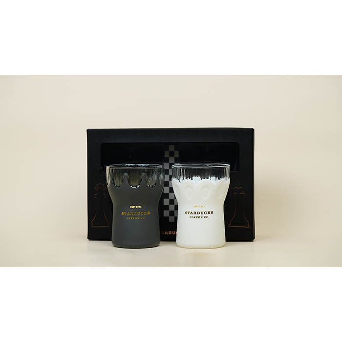 Set Ly Starbucks Thủy Tinh 384ml Chess