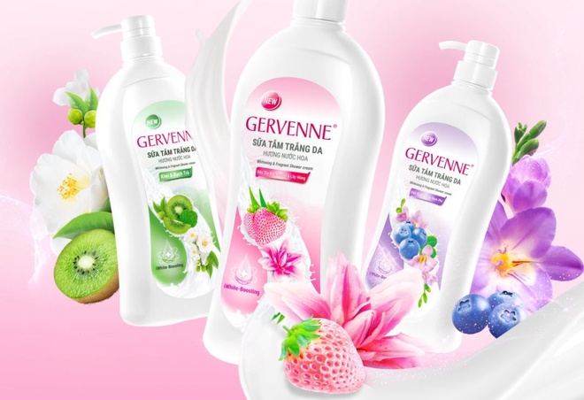 [HCM]Sữa tắm Gervenne trắng da hương nước hoa lily hồng 900G