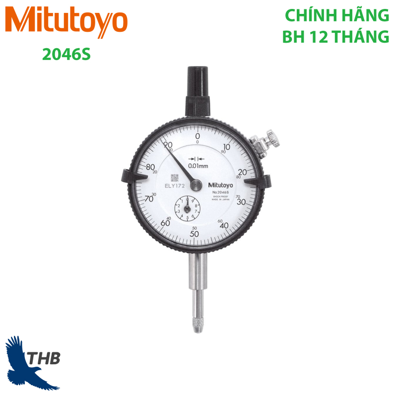 Đồng hồ so cơ dải đo 0-10mm/0.01 Mitutoyo 2046S