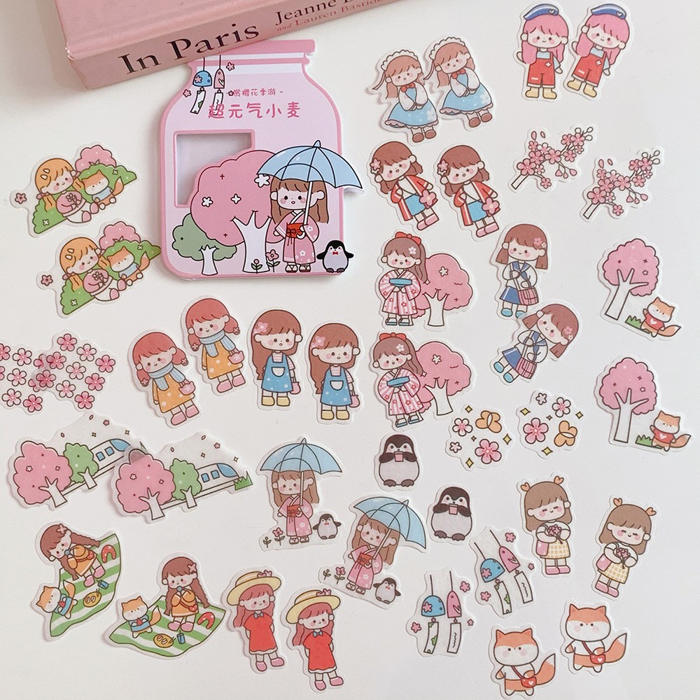 [HCM]Bộ 40 Sticker Cô Gái Nhỏ