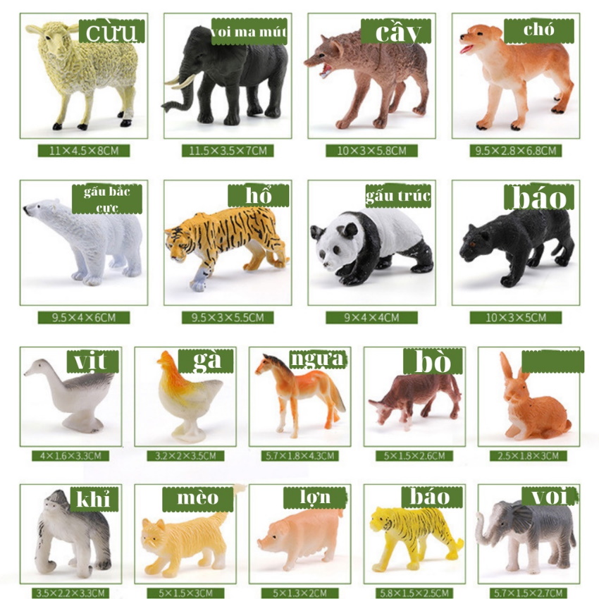 Bộ đồ chơi con thú rừng 58 chi tiết cho bé