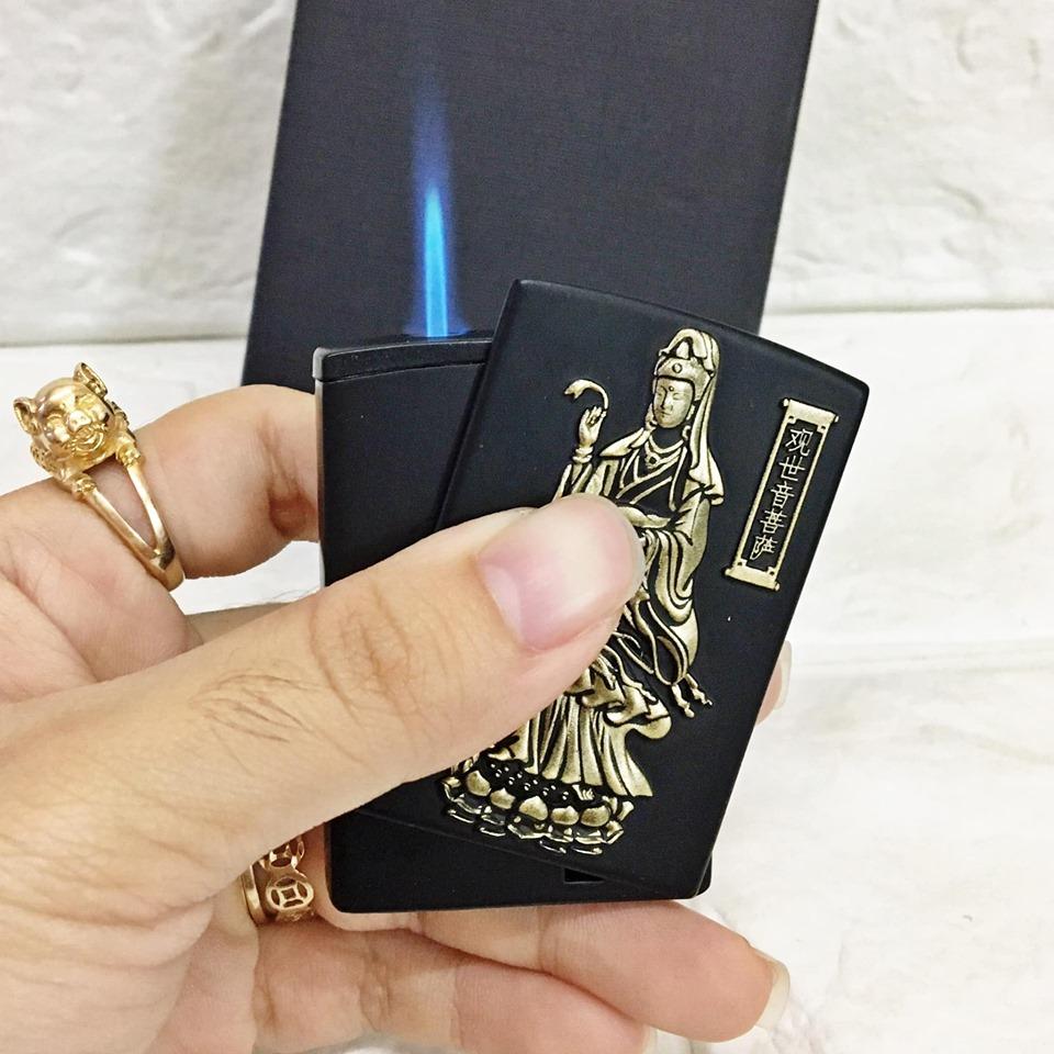 Bật lửa khè hình phật nổi ánh kim -