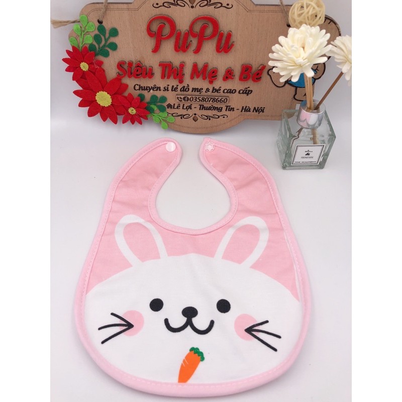 Yếm Ăn Dặm 2 Lớp Có Cúc Bấm Cho Bé