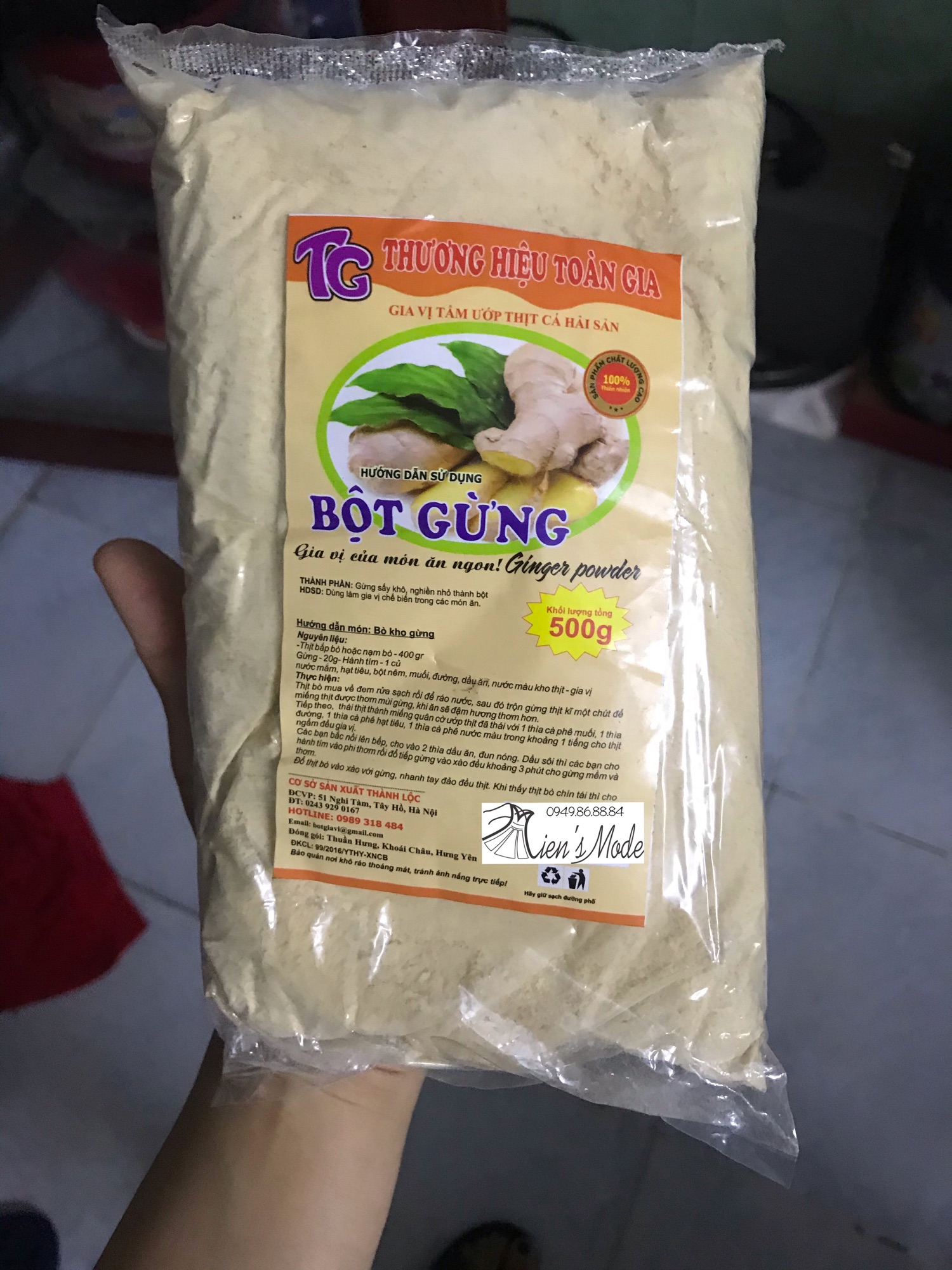 100gr Bột Củ Gừng nguyên chất