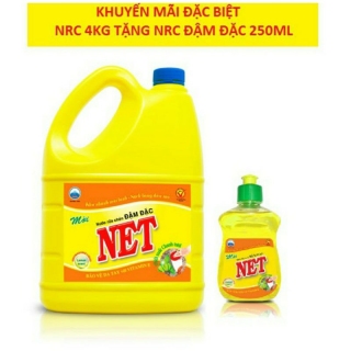 HCM MỚI- Can Nước Rửa Chén NET 4kg Hương Chanh - Tặng chai NRC 250g Đậm Đặc thumbnail
