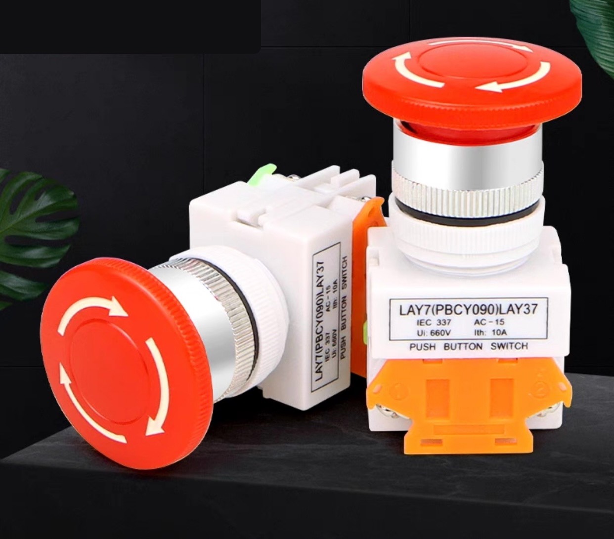 Nút dừng khẩn LAY37 phi 22mm,nút ấn dừng khẩn,nút nhấn dừng khẩn stop. nút stop tủ điện,nút dừng tủ điện,công tắc dừng khẩn cấp
