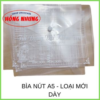 [Loại Mới]BÌA NÚT KHỔ A5 – Xấp 10 CÁI
