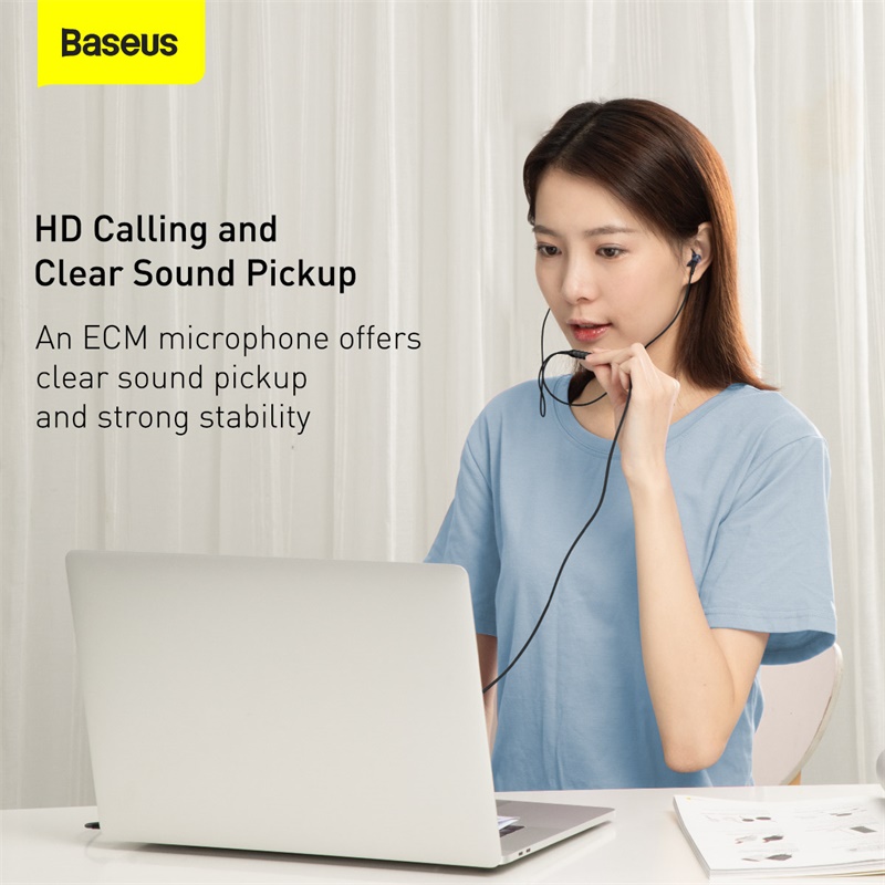 Baseus Tai Nghe Có Dây Âm Thanh Nổi H19 6D, Tai Nghe Bass Tai Nghe Có Dây 3.5Mm, Tai Nghe HIFI Có MIC Dành Cho Xiaomi Samsung Huawei