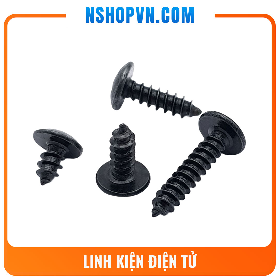 Vít nhọn M3 có mũ màu đen (50 con) nhiều kích thước