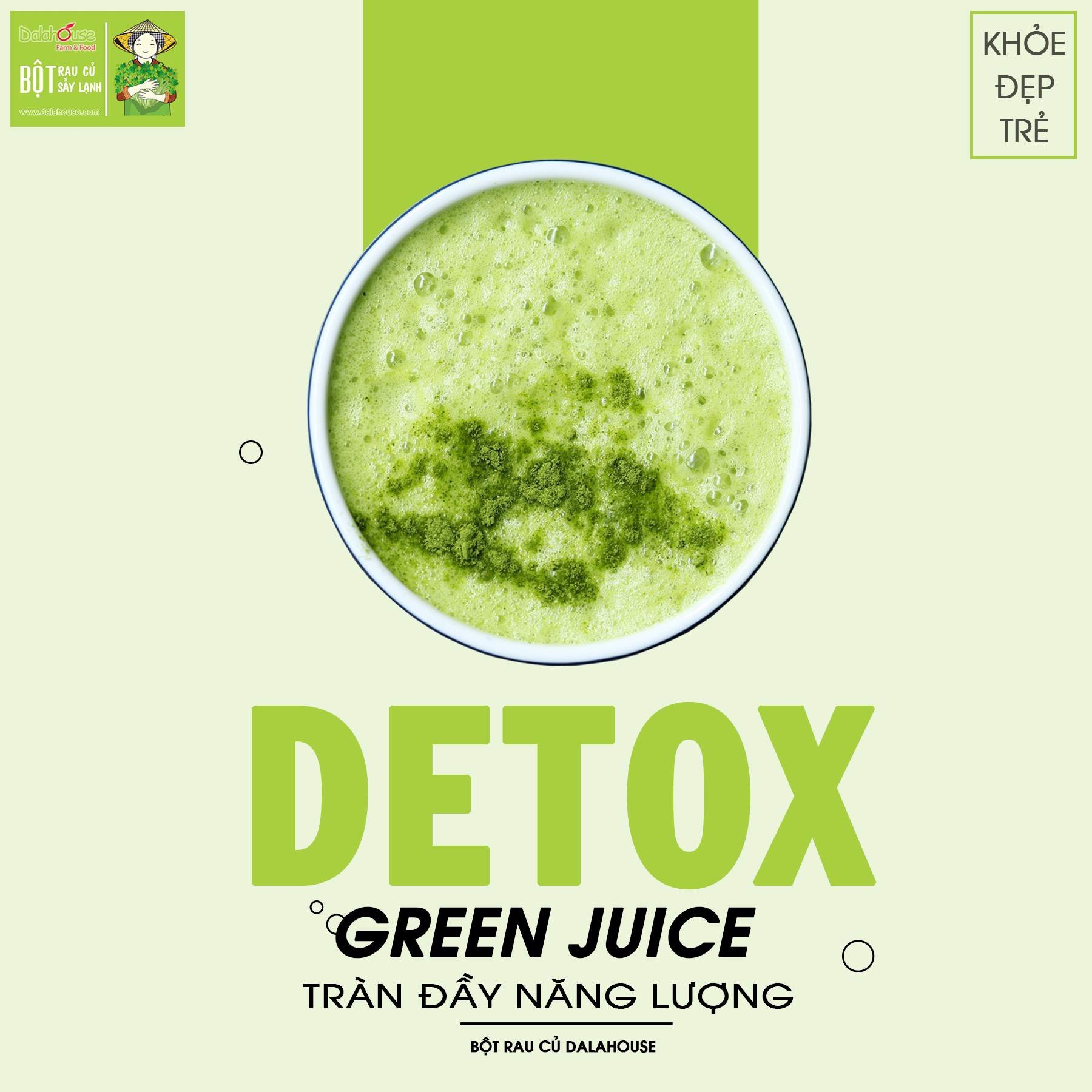 Combo Bột Rau Củ Detox Thải Độc Dalahouse 63g (21 gói * 3g * 7 vị)