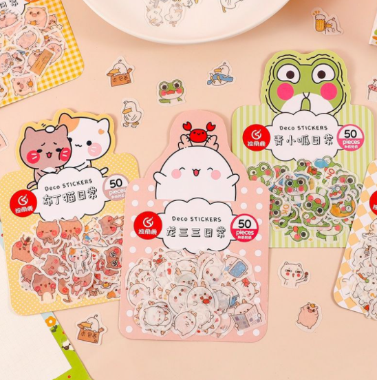 [Có sẵn] Sticker gói mẫu hình con vật dễ thương