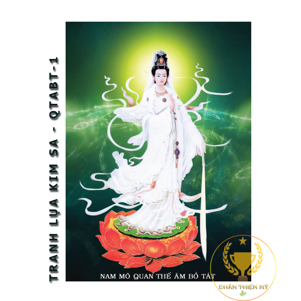 [Tranh Lụa Kim Sa] Quán Âm Bồ Tát - 1 40x60cm